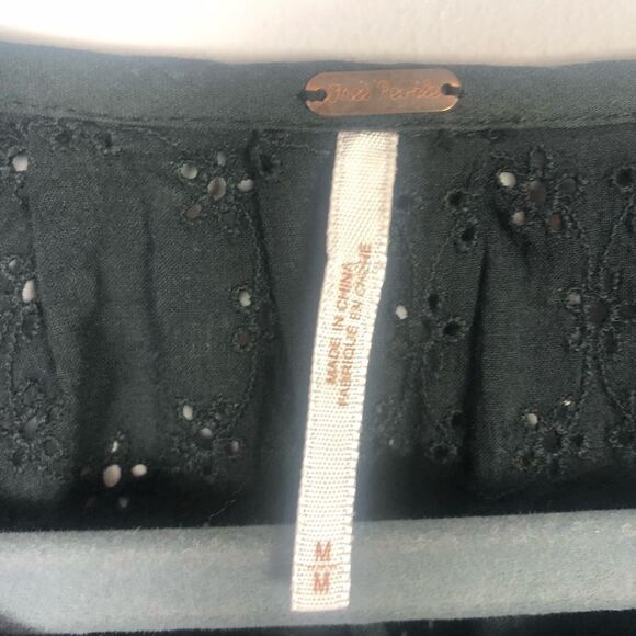 FREE PEOPLE | Stars Align Black Eyelet Top Medium - Picture 5 of 8